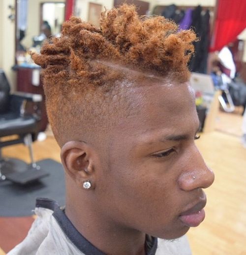 страна part taper fade with afro top for black men