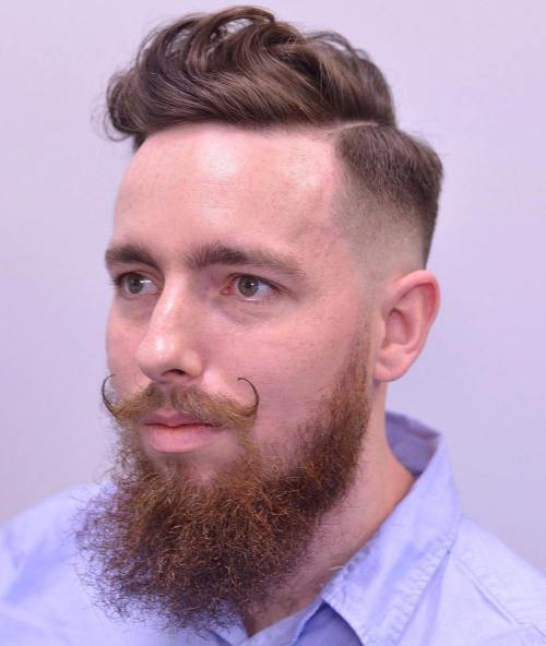 Hipster Combover With Facial Hairstyle