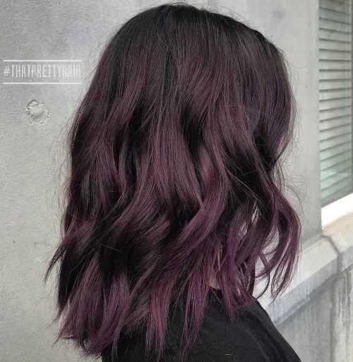 Subtil Black Purple Hair