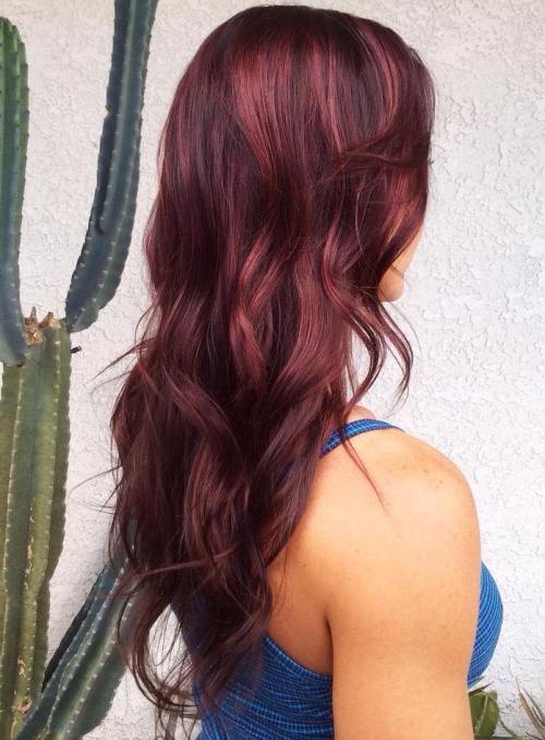 Ljus Burgundy Hair Color