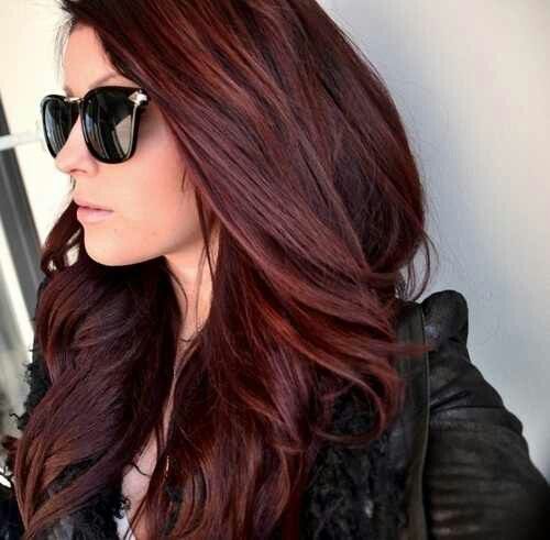 mörk brown burgundy hair color