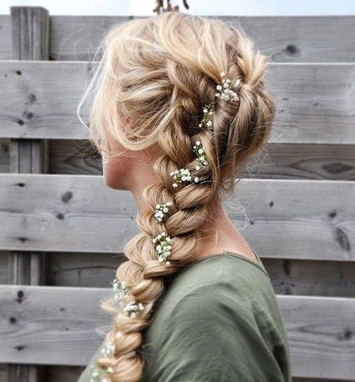 лабаве curly braid with rose buds for prom