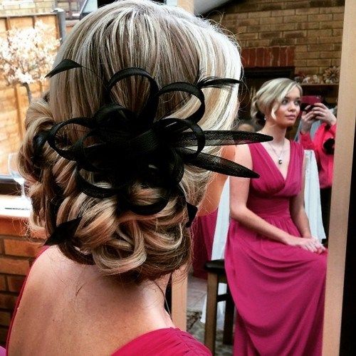 ниско blonde curly updo for prom