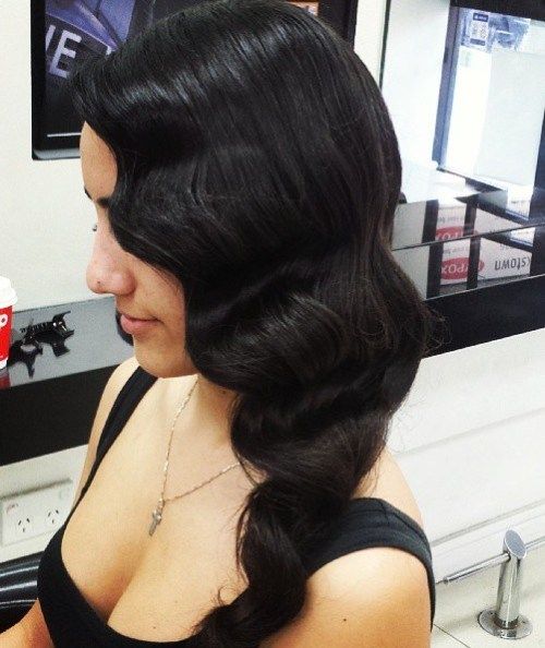 прст waves side prom hairstyle