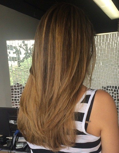 tmavý brown to light golden brown ombre