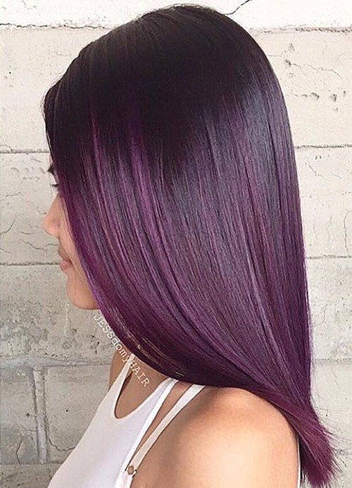 tmavý purple ombre for black hair