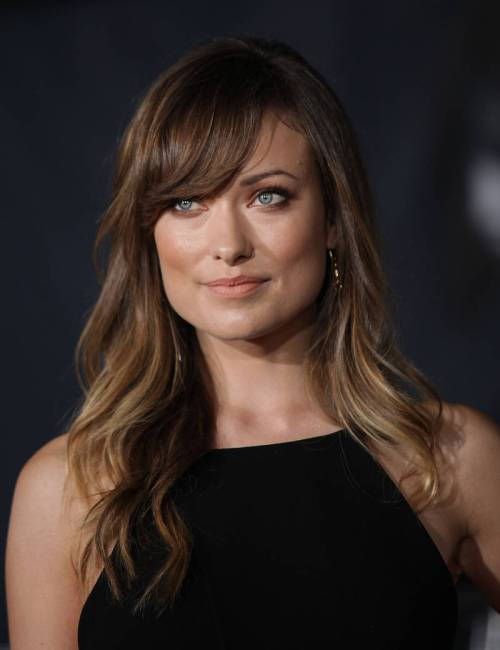 Olivia Wilde medium hairstyle with bangs for square faces