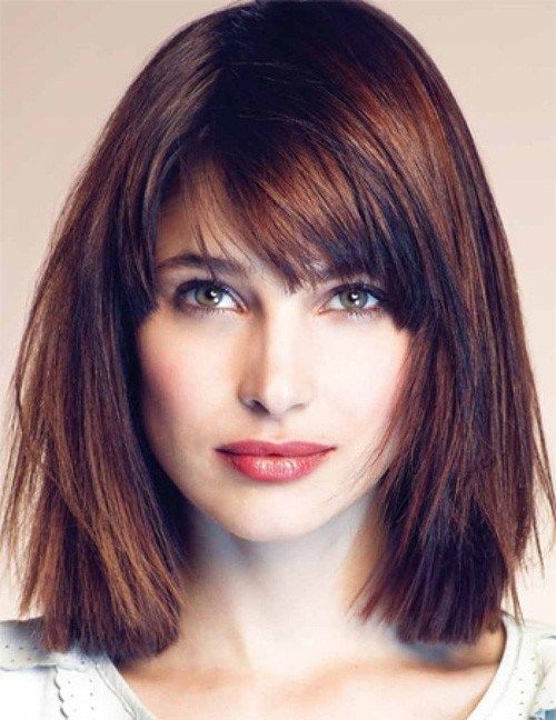 naravnost medium-length hairstyle for square face