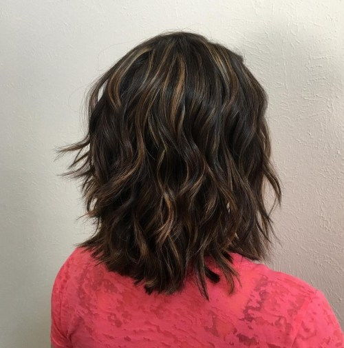 Axel Length Brown Shag With Highlights