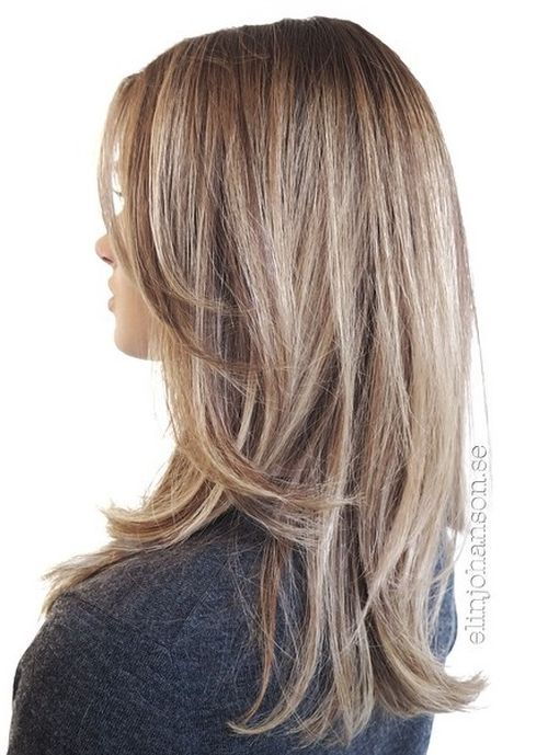 stredná brown hair with blonde highlights