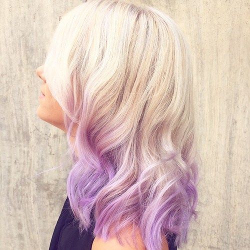 lavender dip dye for platinum blonde hair