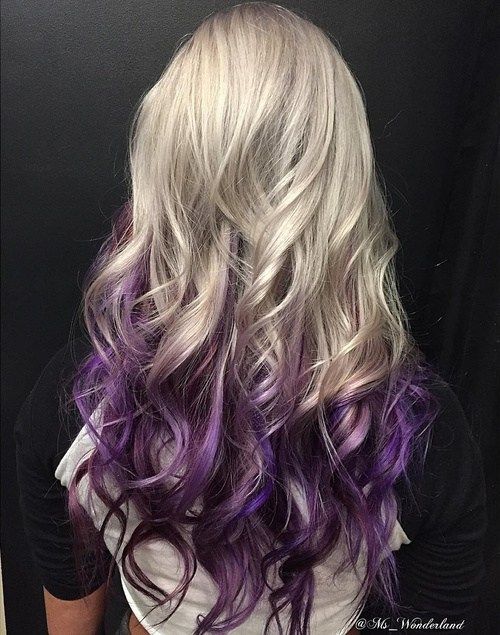 blondinka to purple long ombre hair