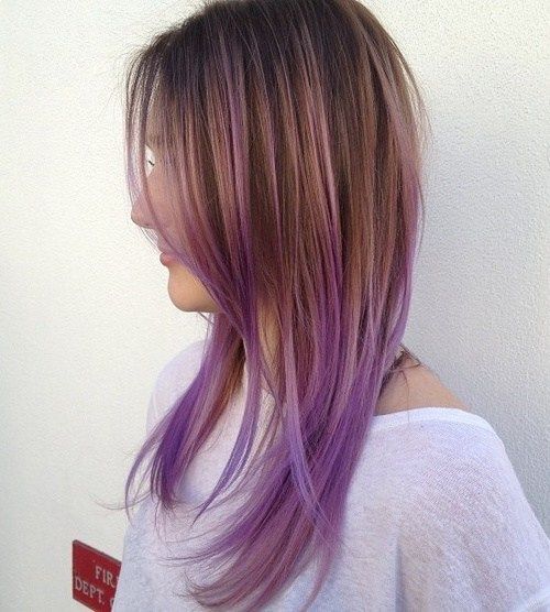 karamel hair color with lavender ends