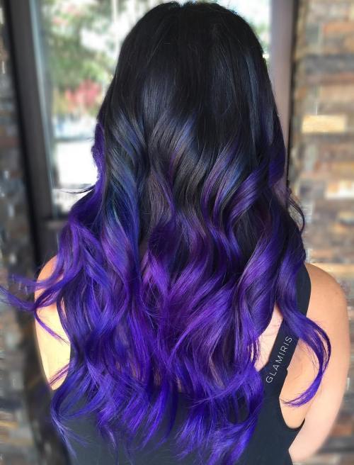 Modra And Purple Balayge For Black Hair