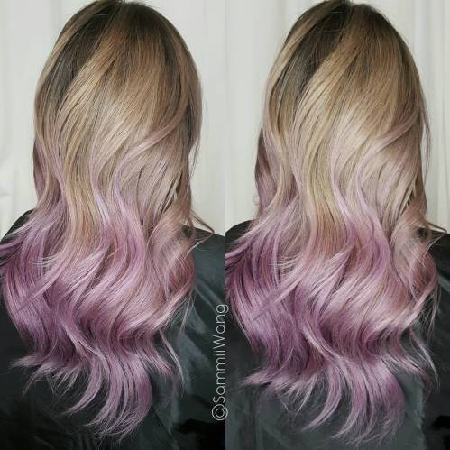 blondinka hair with lavender tint