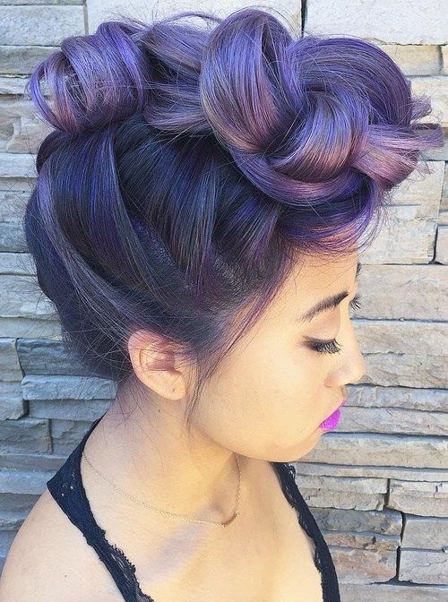 pastel purple ombre for brunettes