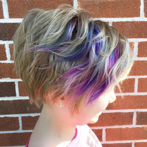 Мало Girls' Long Wavy Pixie Hairstyle