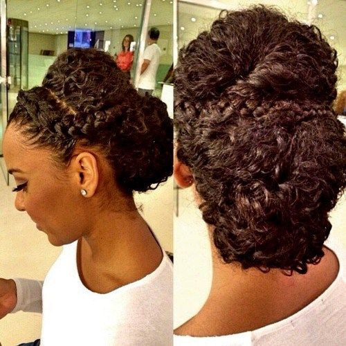 lockig updo with braids for black women