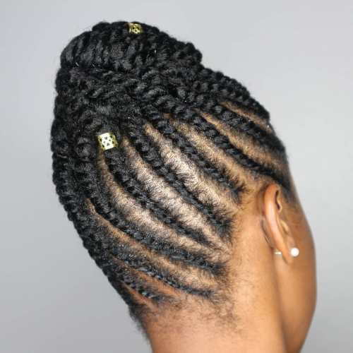 Hög Updo For Flat Twists