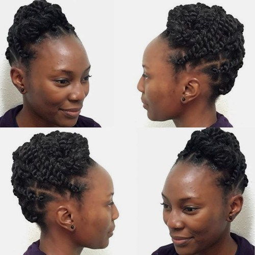 skyddande updo with twists