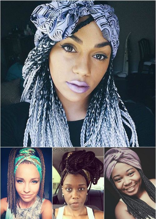 cutie braids hairstyles with scarves