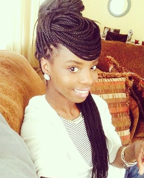 fint hairstyle for thin box braids