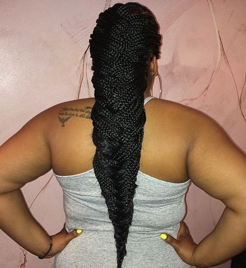 Împletit Hairstyle For Box Braids