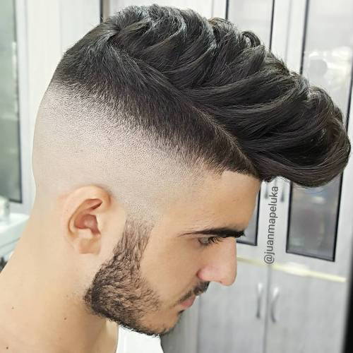 Halv Shaved Pompadour Hairstyle