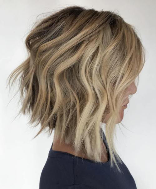 Inverted Blonde Bob With Choppy Layers