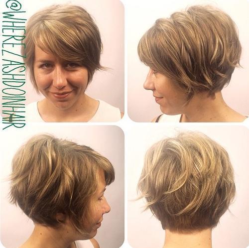 Кратак stacked wavy bob for thin hair