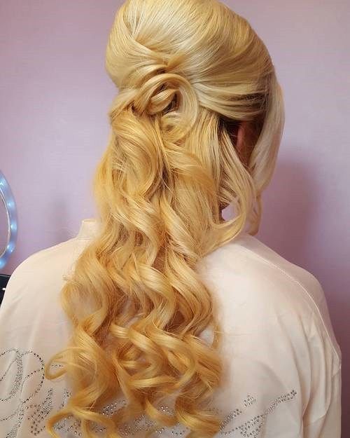 Lockig Half Updo For Thick Hair