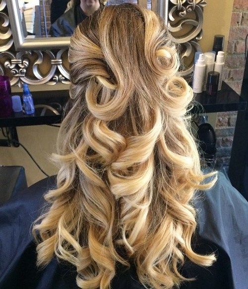 Lockig Half Up Hairstyle For Long Thick Hair