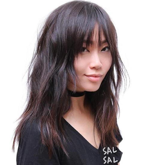 ázijský Long Layered Haircut