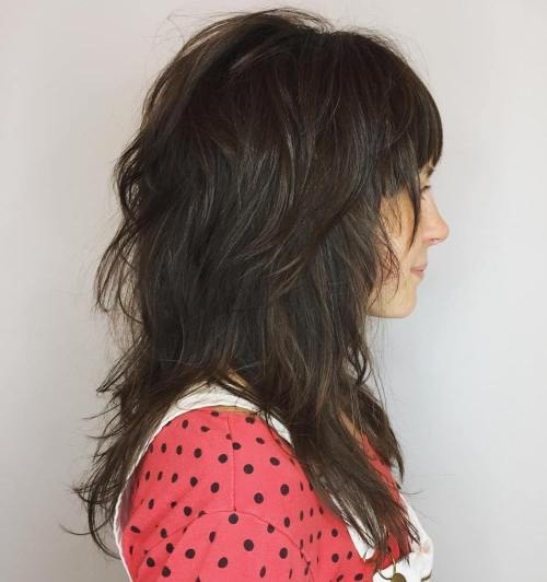 Medellängd Layered Cut With Bangs