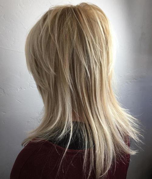 Medium Blonde Layered Hairstyle
