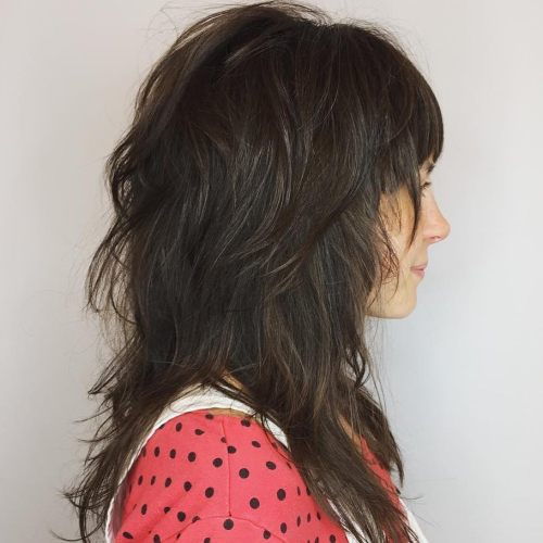 Lång Tousled Layered Hairstyle