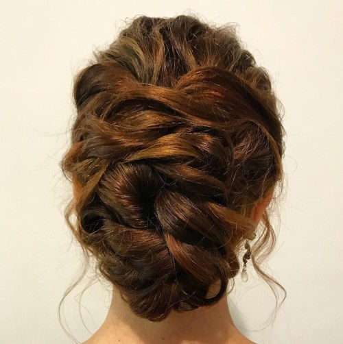 Messy Twisted Updo For Long Hair