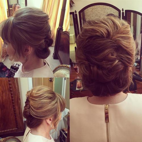 Twisted Updo With Bangs