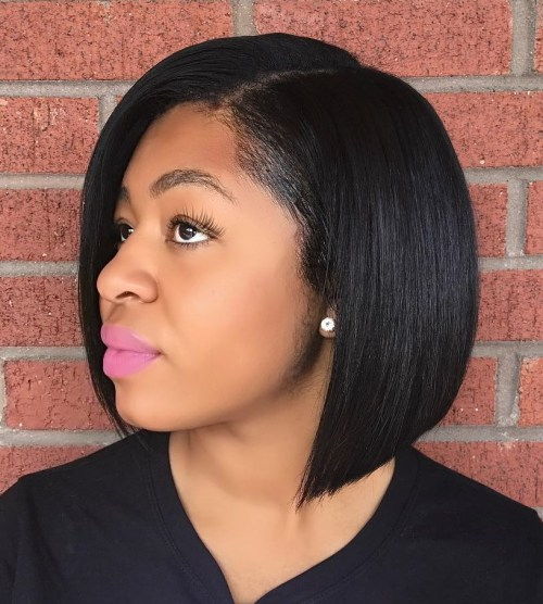 afrikansk American Straight Side-Parted Bob