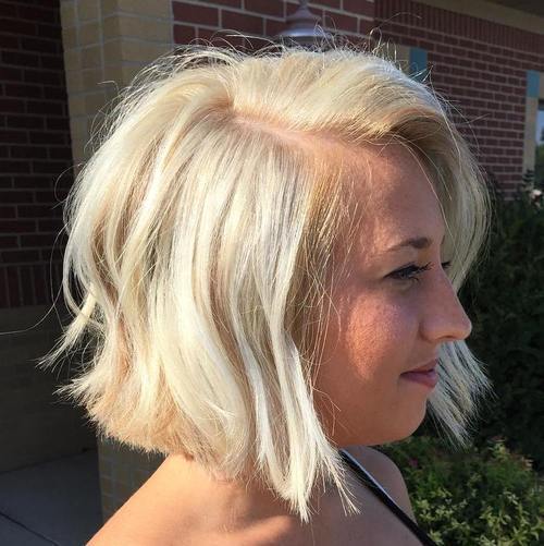 blond tousled bob hairstyle