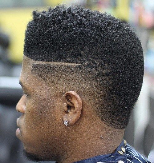 Negru High Top Fade With Shaved Part
