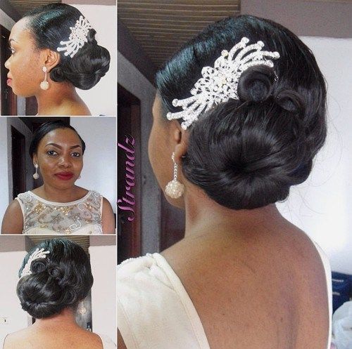 čierna side bun wedding hairstyle