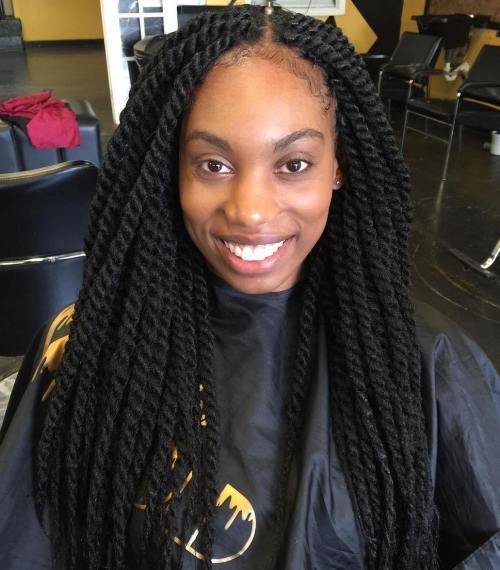 Center-Parted Chunky Twists