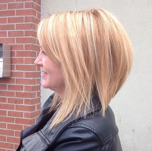 dlho blonde layered bob with subtle highlights