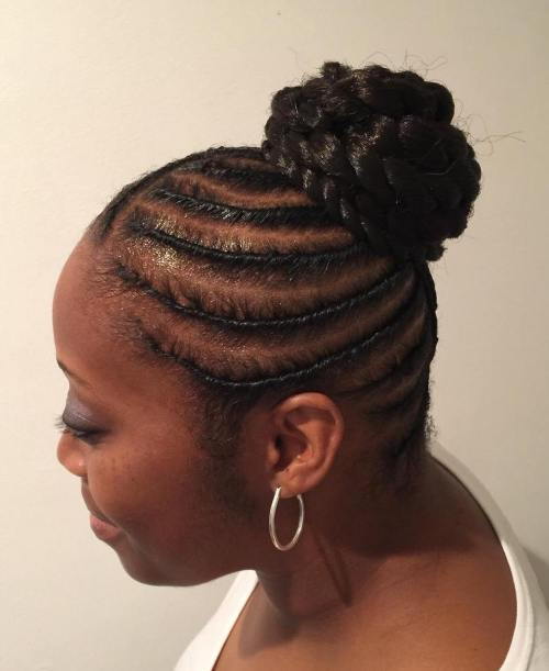 afrikansk American Bun With Extensions