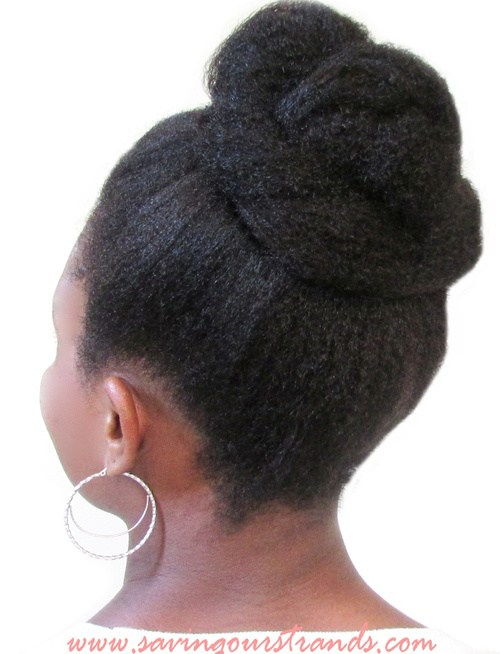 topp knot updo hairstyle for black women