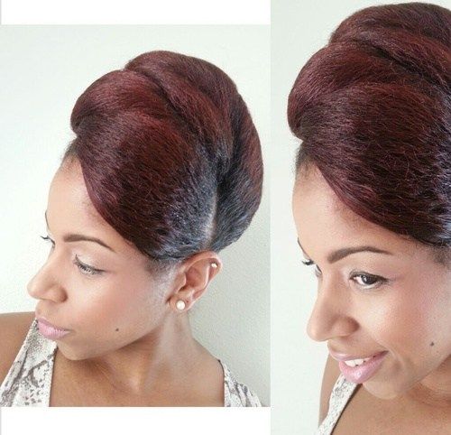 årgång updo hairstyle for natural hair for black women