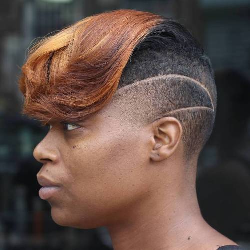 afrikansk American Women's Half Shaved Hairstyle
