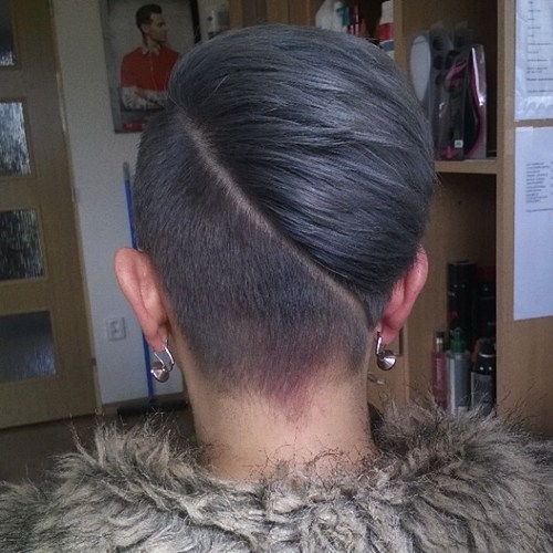 kort women hairstyle with diagonal undercut
