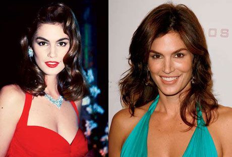 Cindy Crawford 1990 (left), 2006 (right).